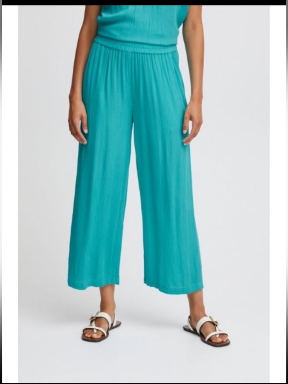 Wide-Leg Pull-On Pants in Teal